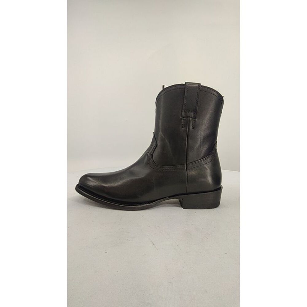 Quince Black Leather Western Ankle Boots size 8.5-9 (runs large)